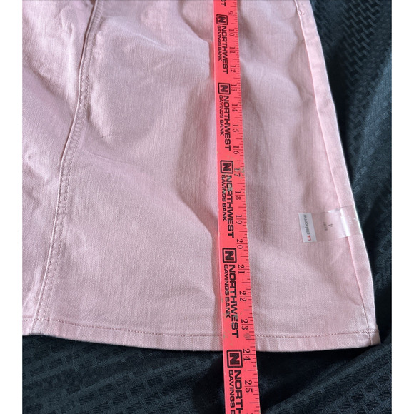 Liz Claiborne Womens Denim Skirt SZ 4 Pink Comfort Stretch Knee Length - Picture 7 of 8